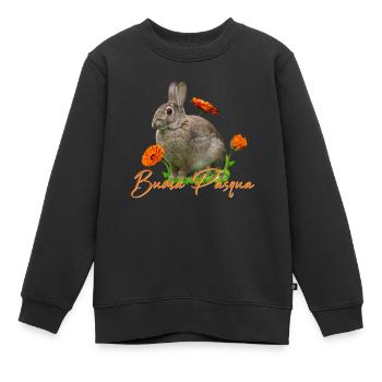 buona pasqua - Kinder Premium Organic Sweatshirt - Schwarz - Vorne - AI Model Kid Female (0cm)