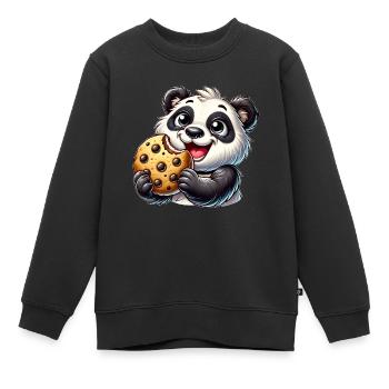 Panda Keks Nachtisch süße Kekse - Kinder Premium Organic Sweatshirt - Schwarz - Vorne - AI Model Kid Female (0cm)