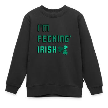 Ich bin verdammt irisch - Kinder Premium Organic Sweatshirt - Schwarz - Vorne - AI Model Kid Female (0cm)