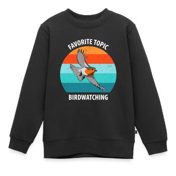 Bird Watching Bird Watching Birding Bird - Kids Premium Organic Sweatshirt - black - Front - AI Model Kid Female (0cm)