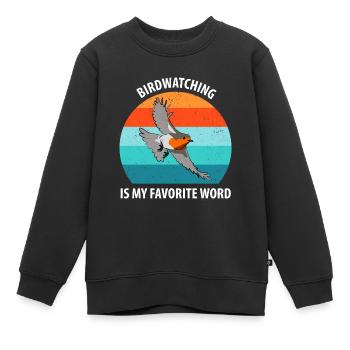 Bird Watching Bird Watching Birding Bird - Kids Premium Organic Sweatshirt - black - Front - AI Model Kid Female (0cm)