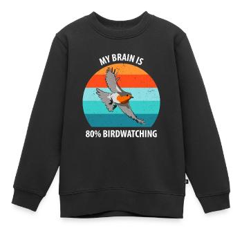 Bird Watching Bird Watching Birding Bird - Kids Premium Organic Sweatshirt - black - Front - AI Model Kid Female (0cm)