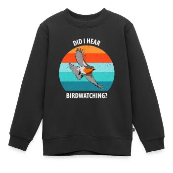 Bird Watching Bird Watching Birding Bird - Kids Premium Organic Sweatshirt - black - Front - AI Model Kid Female (0cm)