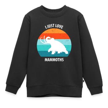 Lustiges Mammut Steinzeit Eiszeit Design Urzeit - Kinder Premium Organic Sweatshirt - Schwarz - Vorne - AI Model Kid Female (0cm)