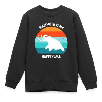 Lustiges Mammut Steinzeit Eiszeit Design Urzeit - Kinder Premium Organic Sweatshirt - Schwarz - Vorne - AI Model Kid Female (0cm)