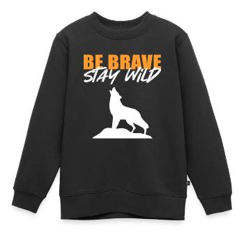 Mutig wild Mutige Person Gift - Kinder Premium Organic Sweatshirt - Schwarz - Vorne - AI Model Kid Female (0cm)