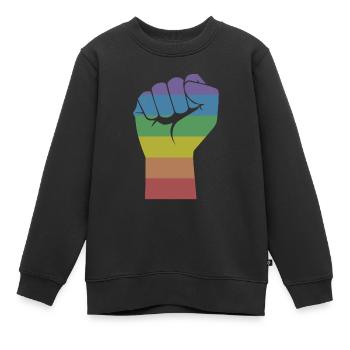 Gay Pride LGBT Pride Gay Cadeau Arc-en-ciel - Sweat Premium enfant bio - noir - Devant - AI Model Kid Female (0cm)
