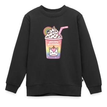 Mignon Rainbow Unicorn Milkshake Drink - Sweat Premium enfant bio - noir - Devant - AI Model Kid Female (0cm)