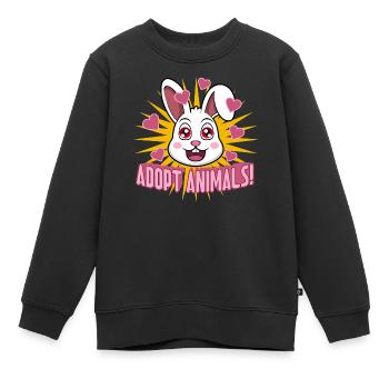 Adopt Animals Rescue Abri pour animaux - Sweat Premium enfant bio - noir - Devant - AI Model Kid Female (0cm)