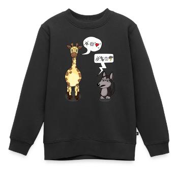 Gewaltfreie Kommunikation Giraffe und Wolf - Kinder Premium Organic Sweatshirt - Schwarz - Vorne - AI Model Kid Female (0cm)