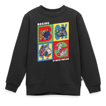 Boxen Boxer Boxkampf Sport Tiere Cartoon Comic - Kinder Premium Organic Sweatshirt - Schwarz - Vorne - AI Model Kid Female (0cm)