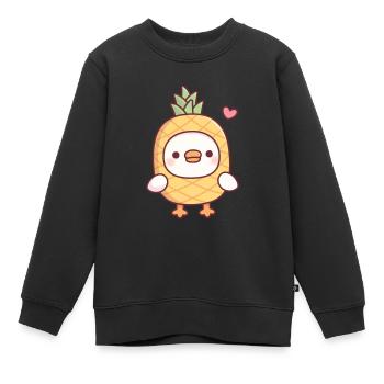 Niedliche Ananas-Ente Lustig - Kinder Premium Organic Sweatshirt - Schwarz - Vorne - AI Model Kid Female (0cm)