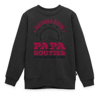 Vater und LKW-Fahrer laufen Autobahn-LKW-Geschenk - Kinder Premium Organic Sweatshirt - Schwarz - Vorne - AI Model Kid Female (0cm)