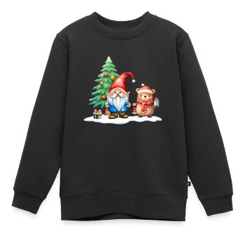 Imp Mats with his teddy bear - Kids Premium Organic Sweatshirt - black - Front - AI Model Kid Female (0cm)