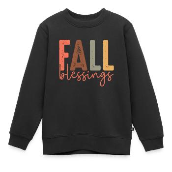 Bénédictions d’automne - Sweat Premium enfant bio - noir - Devant - AI Model Kid Female (0cm)