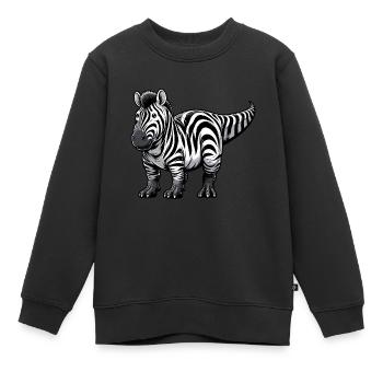 Brontosaure Zebra Fusion : Fantastique - Sweat Premium enfant bio - noir - Devant - AI Model Kid Female (0cm)