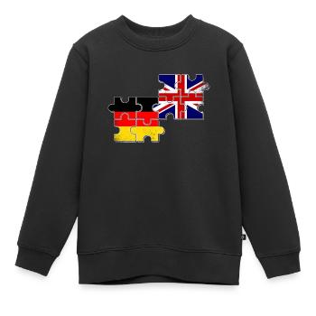 Großbritannien Flagge Deutschland Britisch Deutsch - Kinder Premium Organic Sweatshirt - Schwarz - Vorne - AI Model Kid Female (0cm)