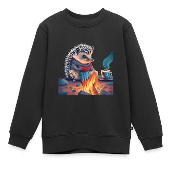 Lagerfeuer - Kinder Premium Organic Sweatshirt - Schwarz - Vorne - AI Model Kid Female (0cm)