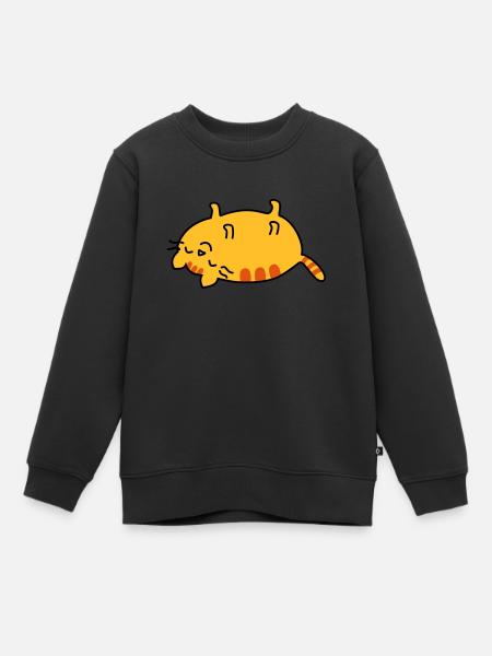 lazy cat - Sweat Premium enfant bio - noir