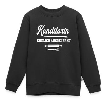 Konditorin Endlich Ausgelernt Lehrling Gesellin - Kinder Premium Organic Sweatshirt - Schwarz - Vorne - AI Model Kid Female (0cm)