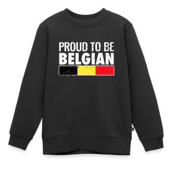 Fier d’être le drapeau belge belge - Sweat Premium enfant bio - noir - Devant - AI Model Kid Female (0cm)