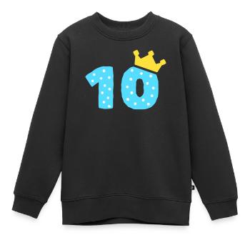 10 Krone 10. Geburtstag 10 Jahre - Kinder Premium Organic Sweatshirt - Schwarz - Vorne - AI Model Kid Female (0cm)