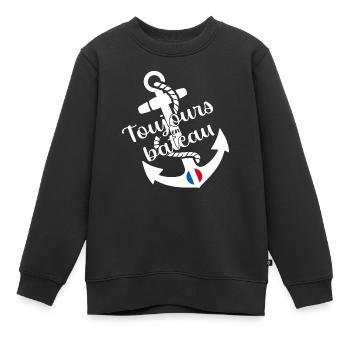 Toujours en bateau - Sweat Premium enfant bio - noir - Devant - AI Model Kid Female (0cm)