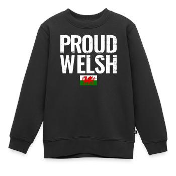 Fier Gallois Pays de Galles Drapeau gallois Gallois - Sweat Premium enfant bio - noir - Devant - AI Model Kid Female (0cm)