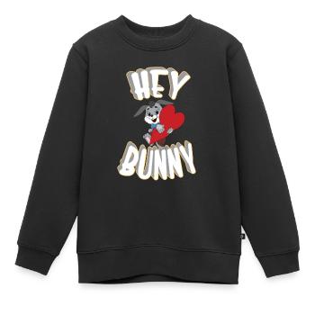 Hey Hase, Zwinkern Sie - Kinder Premium Organic Sweatshirt - Schwarz - Vorne - AI Model Kid Female (0cm)