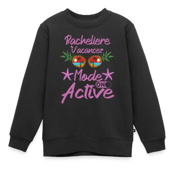 Baccalauréat 2023 Cadeau Réussite Bac Vacances - Sweat Premium enfant bio - noir - Devant - AI Model Kid Female (0cm)