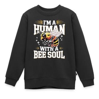 abeille abeille apicultrice abeille abeille - Sweat Premium enfant bio - noir - Devant - AI Model Kid Female (0cm)