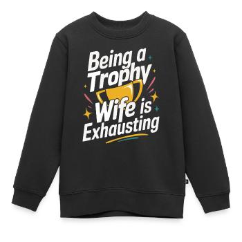 Frau Ehefrau Partnerin Familie Verheiratet - Kinder Premium Organic Sweatshirt - Schwarz - Vorne - AI Model Kid Female (0cm)