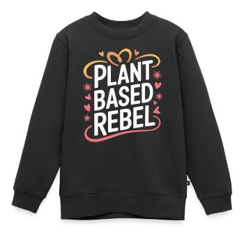 Vegetarian Vegan Veggie Vegetarian - Kids Premium Organic Sweatshirt - black - Front - AI Model Kid Female (0cm)