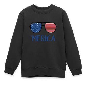 4. Juli Amerika - Kinder Premium Organic Sweatshirt - Schwarz - Vorne - AI Model Kid Female (0cm)