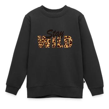 Stay Wild - Kinder Premium Organic Sweatshirt - Schwarz - Vorne - AI Model Kid Female (0cm)