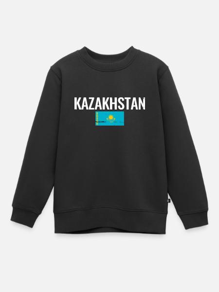 Kasachstan Kasachische Flagge Kasache - Kinder Premium Organic Sweatshirt - Schwarz