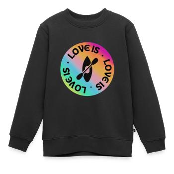 Kajakfahren: Liebe ist. - Kinder Premium Organic Sweatshirt - Schwarz - Vorne - AI Model Kid Female (0cm)