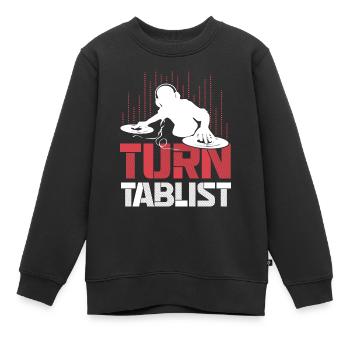 Turntablist Dj Mix Vinyl Scratch Music - Kids Premium Organic Sweatshirt - black - Front - AI Model Kid Female (0cm)