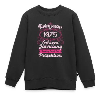 Prinzessin seit 1975 Geburtstag 1975 - Kinder Premium Organic Sweatshirt - Schwarz - Vorne - AI Model Kid Female (0cm)