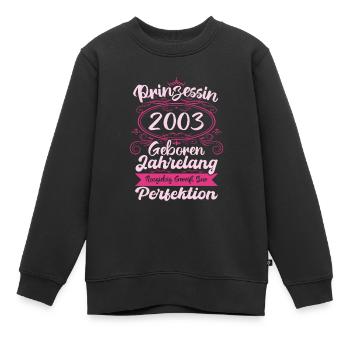Prinzessin seit 2003 Geburtstag 2003 - Kinder Premium Organic Sweatshirt - Schwarz - Vorne - AI Model Kid Female (0cm)