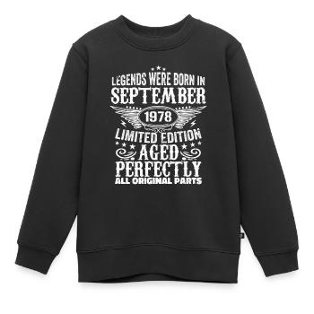 september 1978 Jahrestag september 1978 september - Kinder Premium Organic Sweatshirt - Schwarz - Vorne - AI Model Kid Female (0cm)