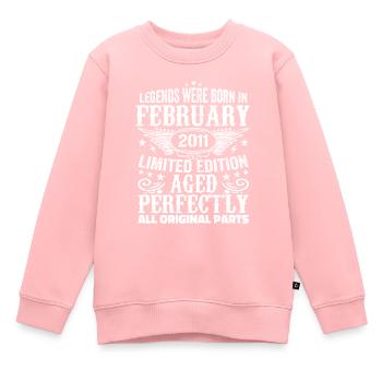 Legendär seit Februar 2011 - 13 Jahre alt - Kinder Premium Organic Sweatshirt - Rosa - Vorne - AI Model Kid Female (0cm)