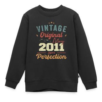Mai 2011 Geburtstag Mai 2011 Geschenk Mai 2011 - Kinder Premium Organic Sweatshirt - Schwarz - Vorne - AI Model Kid Female (0cm)