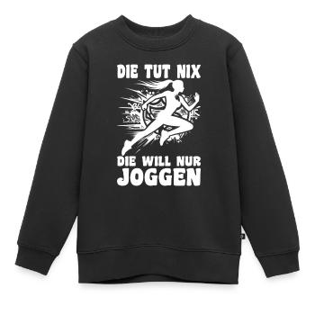 Coureuse qui ne fait rien, elle a juste envie de faire du footing, joggeuse - Sweat Premium enfant bio - noir - Devant - AI Model Kid Female (0cm)