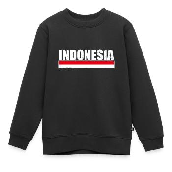 Indonesien Indonesische Flagge Indonesier - Kinder Premium Organic Sweatshirt - Schwarz - Vorne - AI Model Kid Female (0cm)