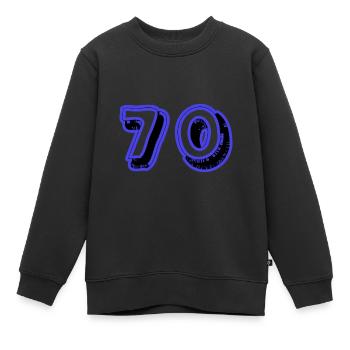 70. 70 ANS. 70e ANNIVERSAIRE. ANNIVERSAIRE 70 ANS. - Sweat Premium enfant bio - noir - Devant - AI Model Kid Female (0cm)