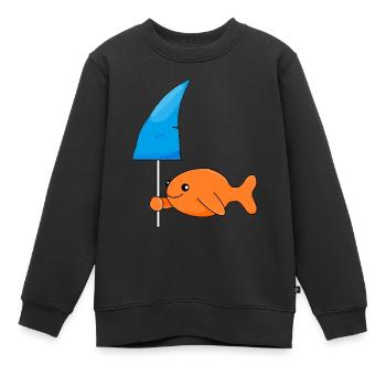 Poisson rouge à nageoire - Sweat Premium enfant bio - noir - Devant - AI Model Kid Female (0cm)