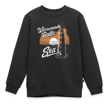Warnemünde Mer Baltique - Sweat Premium enfant bio - noir - Devant - AI Model Kid Female (0cm)