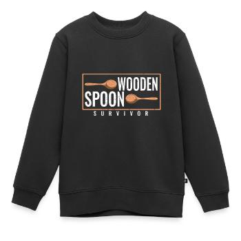 Survivant de cuillère en bois J’ai survécu à la cuillère en bois - Sweat Premium enfant bio - noir - Devant - AI Model Kid Female (0cm)