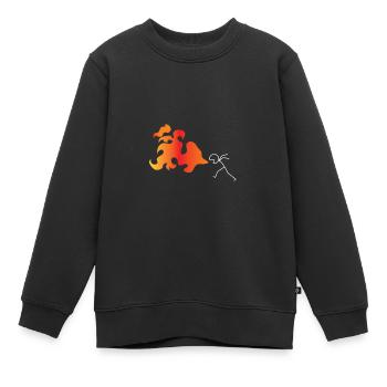 Feuerspucker Zirkus Feuer spucken Fackel - Kinder Premium Organic Sweatshirt - Schwarz - Vorne - AI Model Kid Female (0cm)